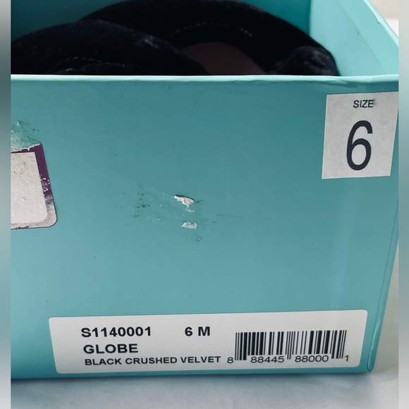 Kate Spade Globe Black Crushed Velvet Foldable Ballet Flats Size 6M - Picture 7 of 7